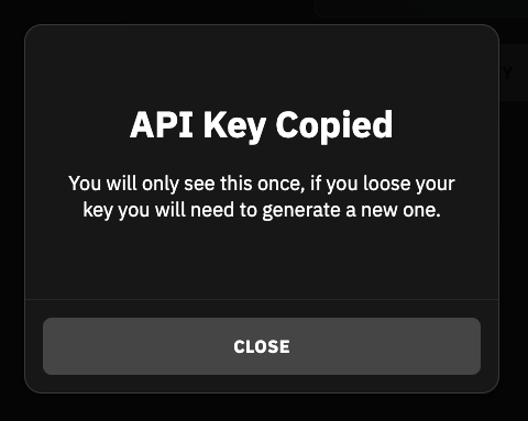 Copy API key