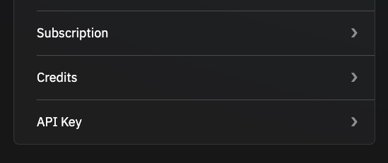 Settings api key tab